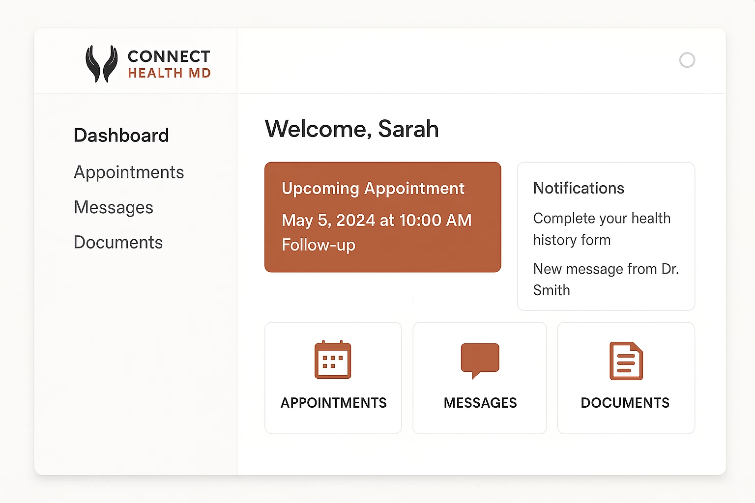 ConnectHealth dashboard