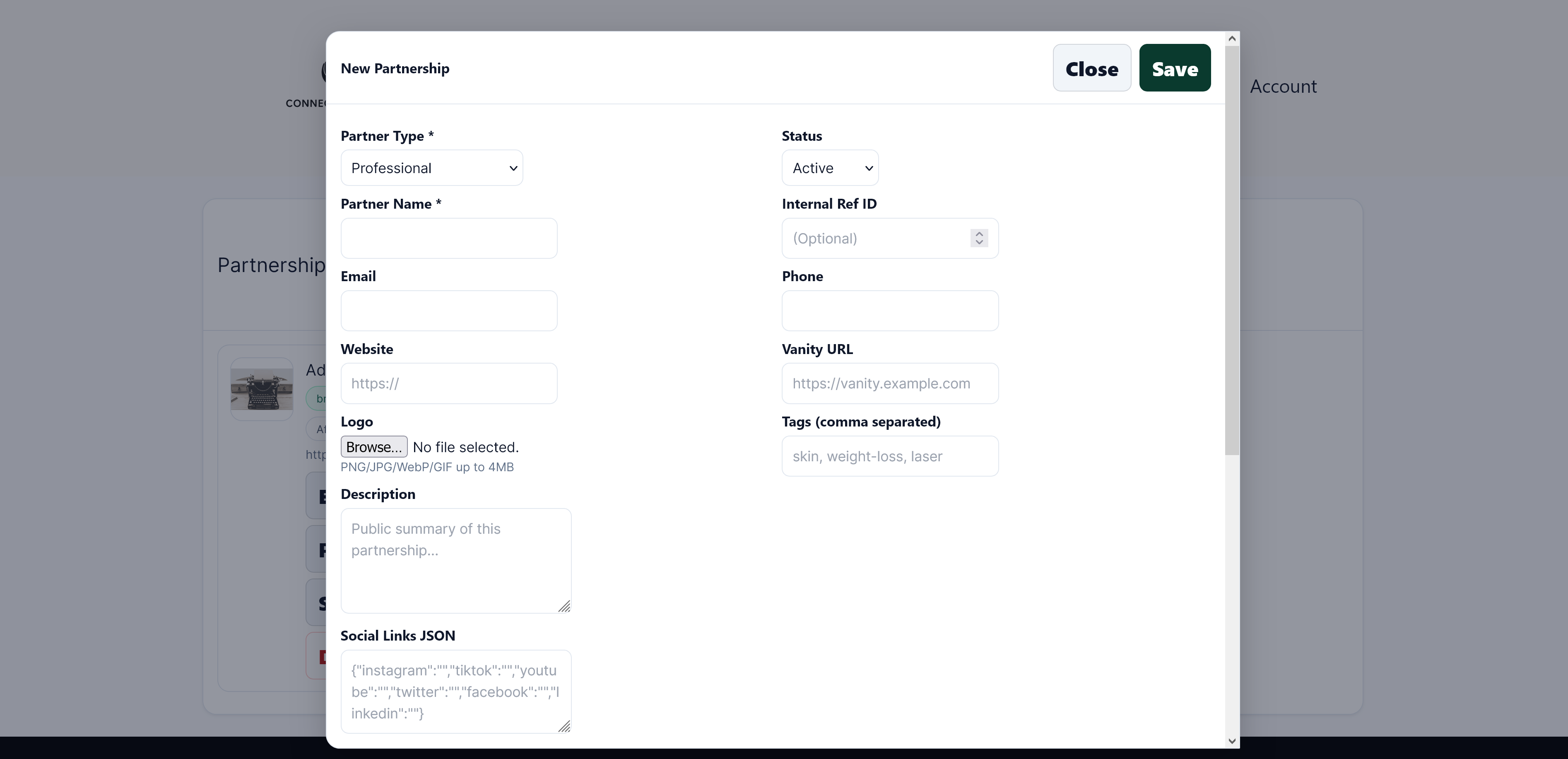 Manage listing & assets