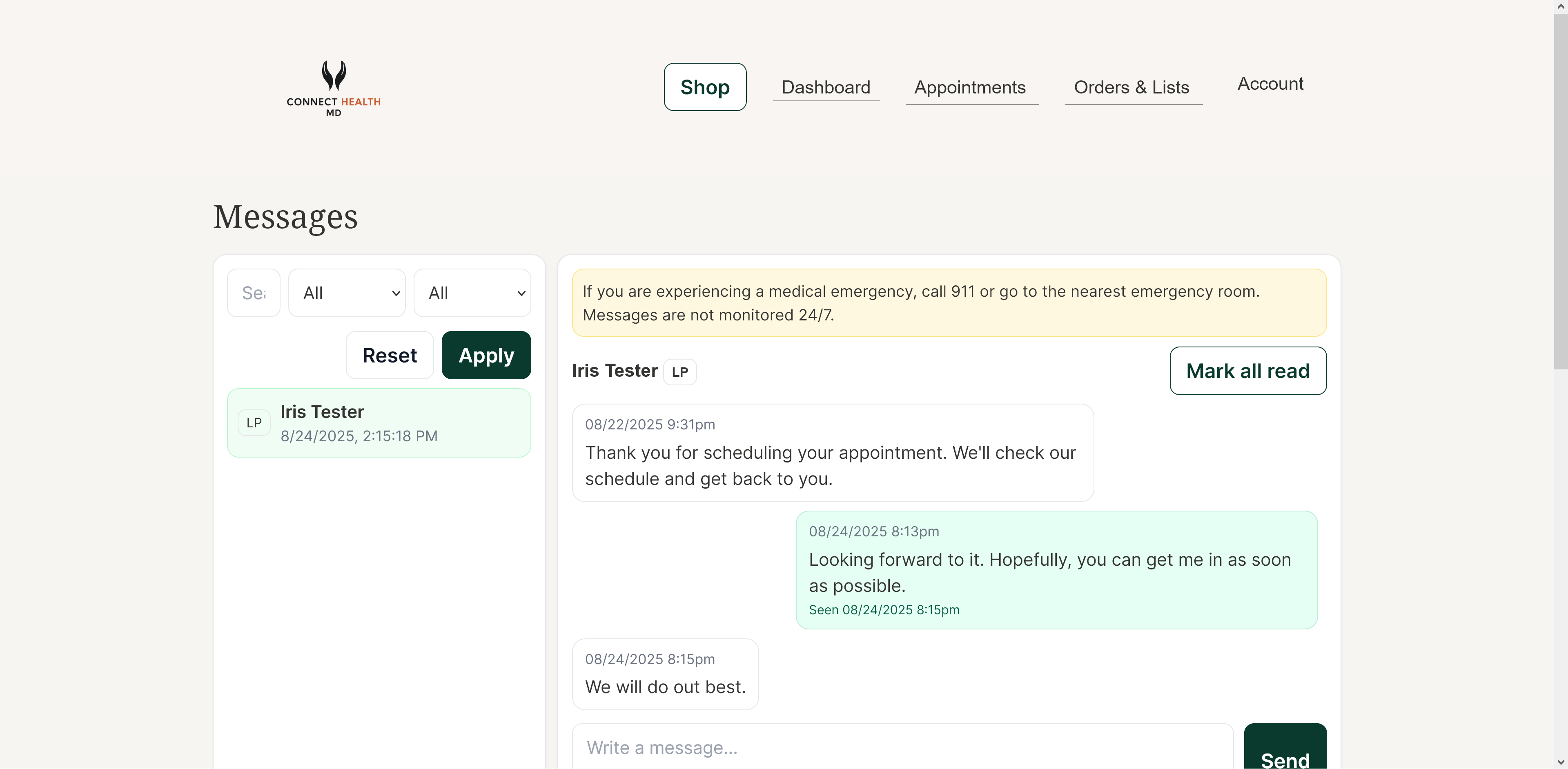 Message provider (rate-limited) — screenshot placeholder