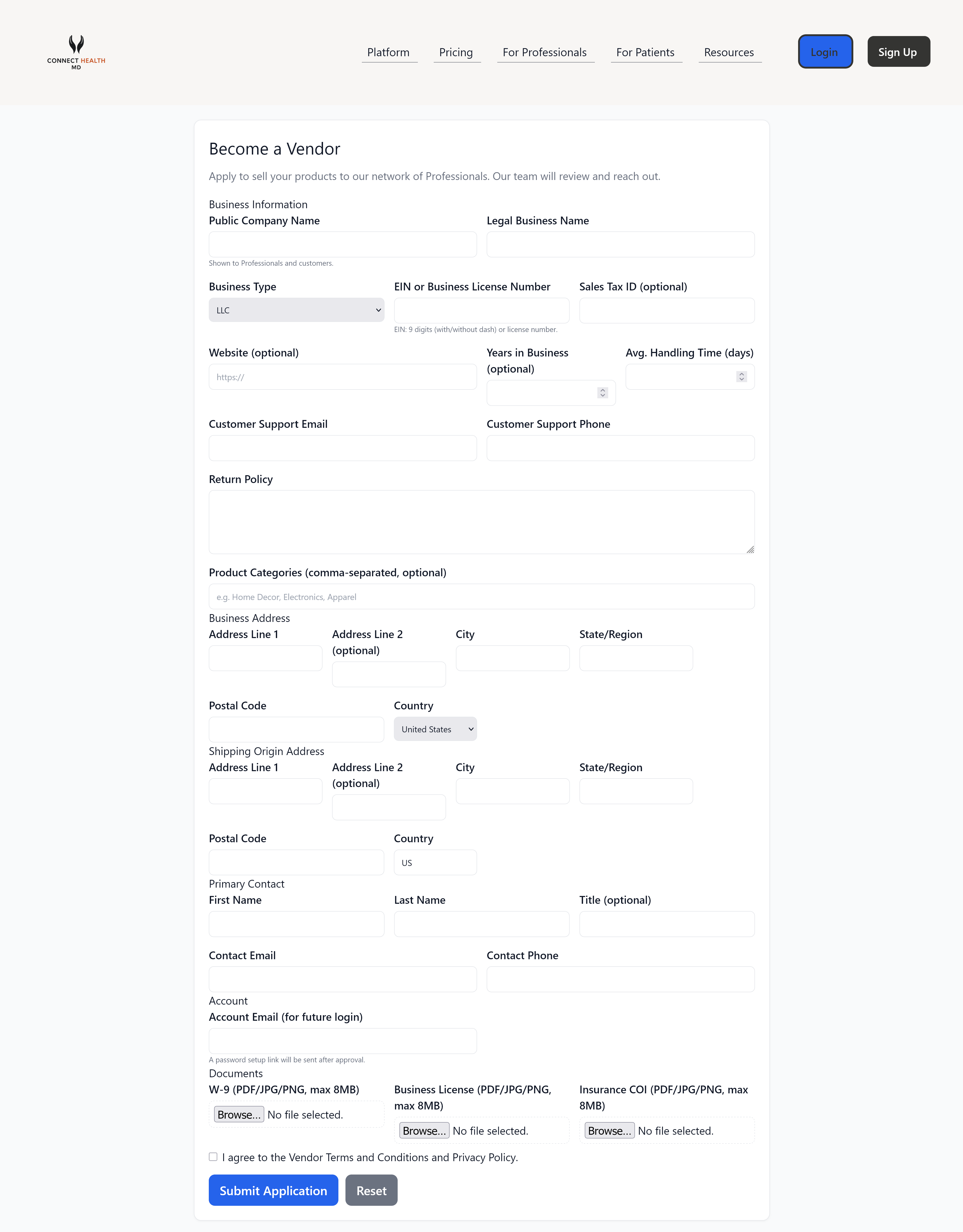 Vendor portal access — screenshot placeholder