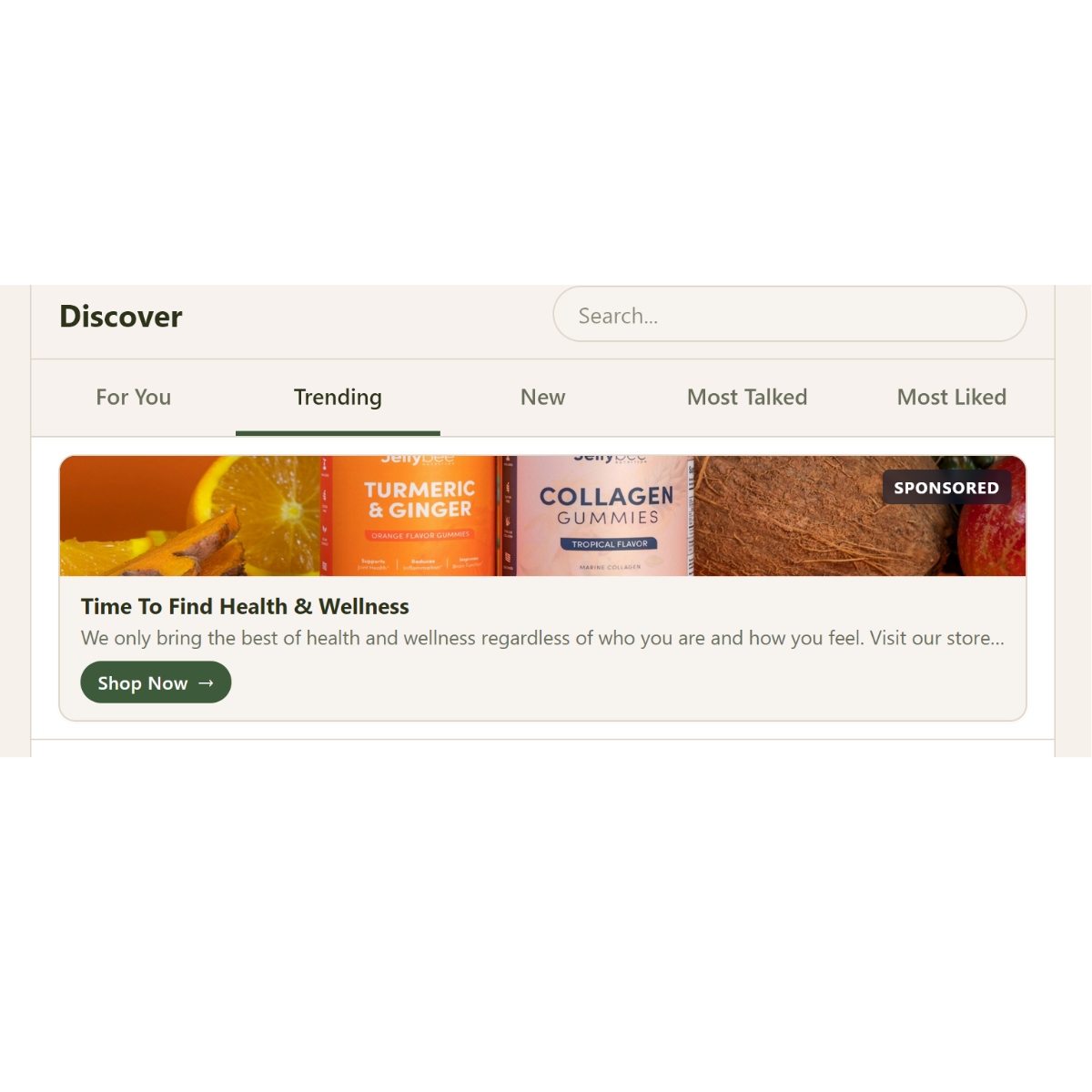 Preview of Discover Top Spot ad placement